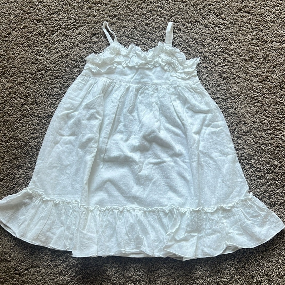 NEW Toddler girls sundress size 4T white with ruffles